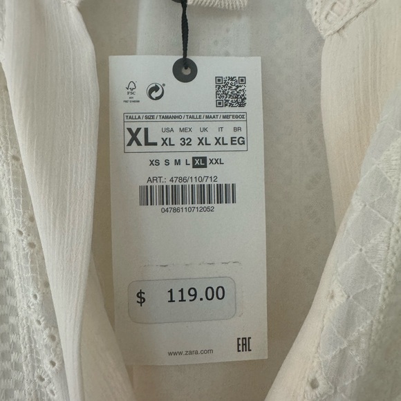 ZARA Ivory eyelet Dress, brand new - Picture 3 of 5